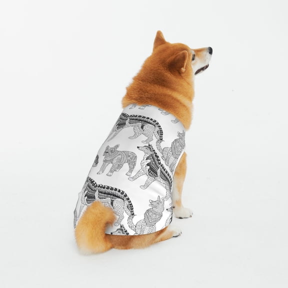 Honeii German Shepherd Dog Pattern 100% Cotton Dog Clothes Dog Costumes Doggie Shirts Puppy Shirt Pet Vest Tank Top Cat Tee-3X-Large