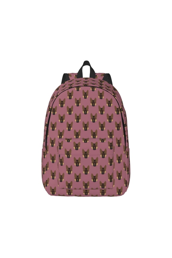 German Shepherd Dog Print Canvas College Laptop Backpack, Durable Rucksack Travel Notebook Bag School Backpack Book Bag for Men Women-Medium