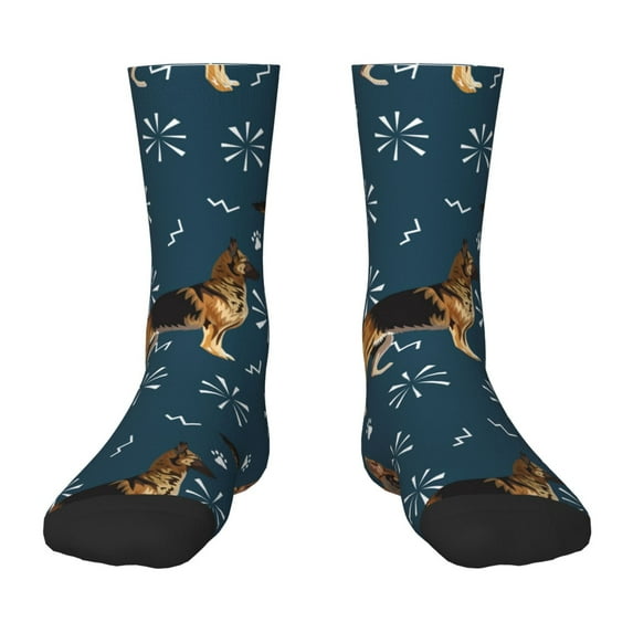 Honeii German Shepherd Dog Print Children's Colorful Socks,Unisex Kids and Toddlers' Cushioned Sock,Kids Athletic Crew Socks,for Everyday Wear and Sports