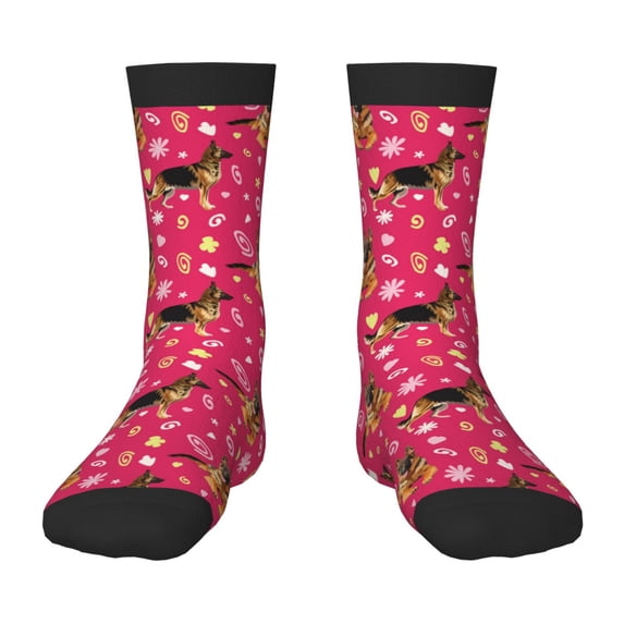 Honeii German Shepherd Dog Print Children's Colorful Socks,Unisex Kids and Toddlers' Cushioned Sock,Kids Athletic Crew Socks,for Everyday Wear and Sports