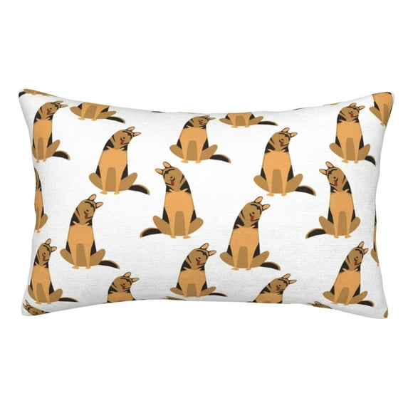 Honeii German Shepherd Dog Print Pillow Cases,Plush Throw Pillow Covers,Decorative Pillowcase for Sofa, Couch, Living Room-14"x20"