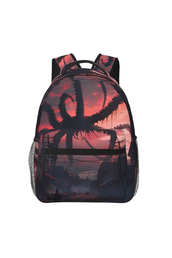 Giant Monster Over City Print Backpack for Both Men and Women, Basic Bookbag for College, Work, or Travel,Rucksack Computer Bag-One Size