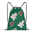 thumbnail image 1 of Honeii Gingerbread Snowman Cookies Print Drawstring Backpack,Drawstring Bags String Backpack Gym Cinch Sack Backpack Sport Bag Draw-Medium, 1 of 6