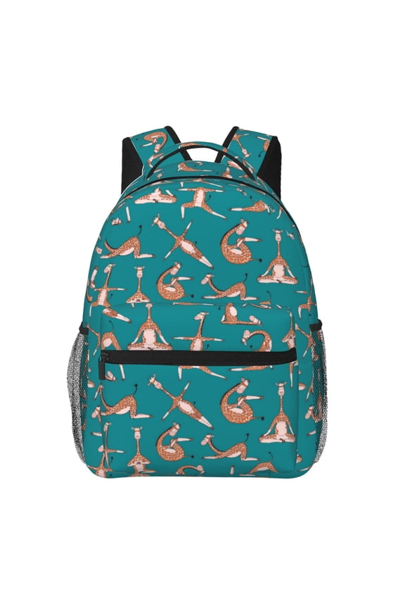 Giraffes Doing Various Yoga Print Backpack for Both Men and Women, Basic Bookbag for College, Work, or Travel,Rucksack Computer Bag-One Size