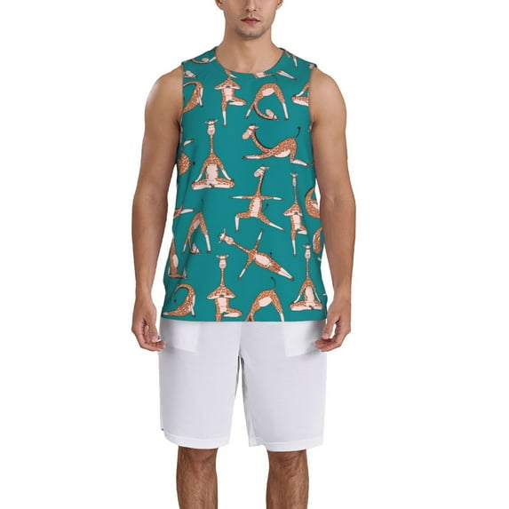Honeii Giraffes Doing Various Yoga print basktball shirt for men and women, Unisex basketball jersey for Theme party-4X-Large