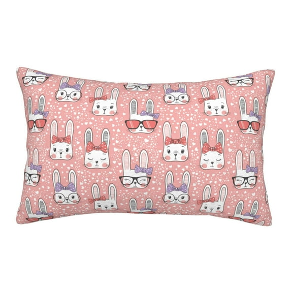 Honeii Girl Rabbit Decorative Throw Pillow Case - Elevate Your Couch, Sofa, or Bed with Stylish Home Decor, Perfect Gift Idea-20"x30"