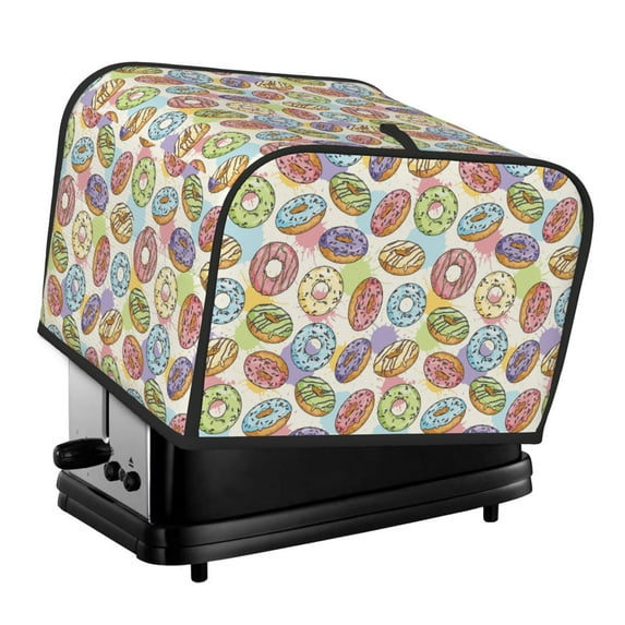 Honeii Glazed Donuts Print 4 slice Toaster Cover, Two Slice Toaster Dust-proof Cover For Kitchen Small Appliance and Fingerprint Protection