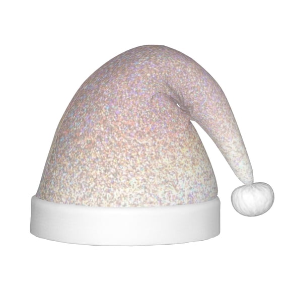Honeii Glitter Light Pearl Print Hat Santa Claus Hat For Xmas Party, Christmas Caps For Boys Girls Child,Christmas Beanie
