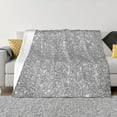 thumbnail image 1 of Honeii GlitterSilver print throw blanket, crafted from cozy cotton flannel, offers versatile home decor as a bedding suitable for all seasons.-40"x30", 1 of 6