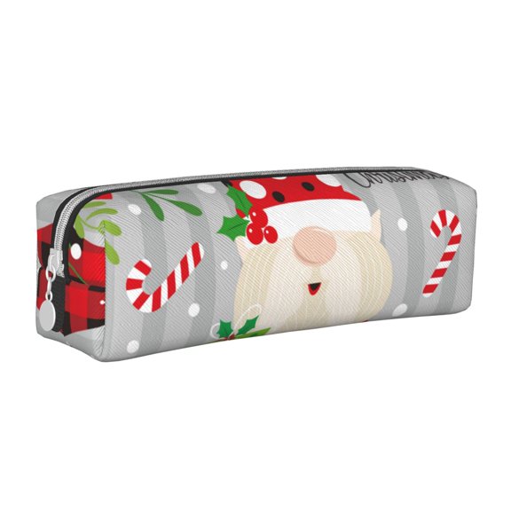Honeii Gnome And Buffalo Plaid Pattern Pencil Case, Pencil Pouch, Pencil Case Small, Pencil Pouch Aesthetic, PVC Pencil Pouch, Pencil Bag, Makeup Pouch