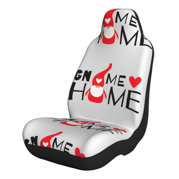 Honeii Gnome Home With A Cute Gnome for Car Seat Covers Full Set, Seat Covers for Cars, Car Seat Protector Waterproof, Leather Car Seat Cushion-1