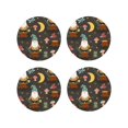 thumbnail image 1 of Honeii Gnome Insect Frog print Leather Coaster Set of 4, ideal for safeguarding your furniture from drinks spills and effortless cleanup-Round Shape, 1 of 6