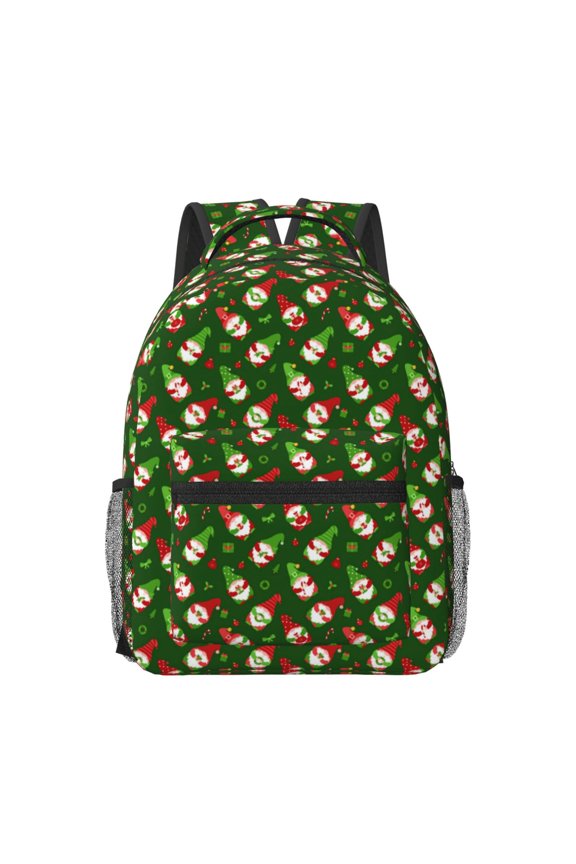 Gnomes In Caps Print Backpack for School,15.6 inch Laptop Back Pack for High School and College Students, Waterproof Computer Bookbag-One Size