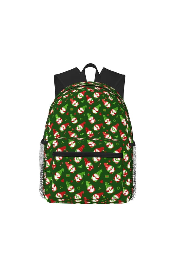 Gnomes In Caps Print School Backpack,Casual Lightweight Travel Rucksack Daypack,Backpacks for College High