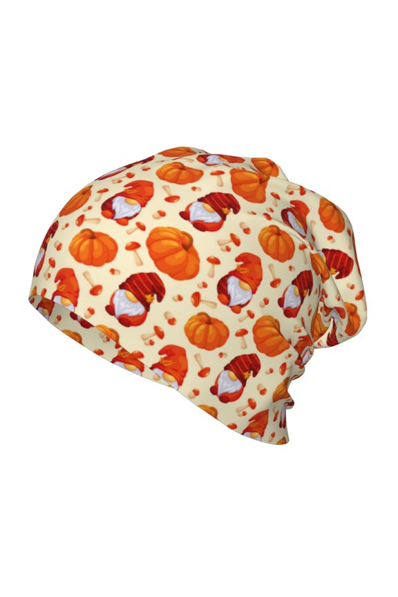 Gnomes Pumpkin And Mushrooms Print Kids Knit Beanie Watch Hat ,Knit Cap for Boys and Girls