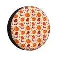 thumbnail image 1 of Honeii Gnomes Pumpkin And Mushrooms Print Tire Covers, Waterproof Anti-UV Sun Snow Rain Tire Covers for Trailers, RV, Camper, SUV, Truck-14 inch, 1 of 6