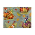 thumbnail image 1 of Honeii Gnomes With Pumpkins Print Kitchen Drying Mat Coffee Bar Mat Hide Stain Coffee Maker Mat for Countertops Coffee Pot Dish Drying Mat, 1 of 7