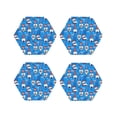 thumbnail image 1 of Honeii Gnomes in USA print Leather Coaster Set of 4, ideal for safeguarding your furniture from drinks spills and effortless cleanup-Hexagon, 1 of 6