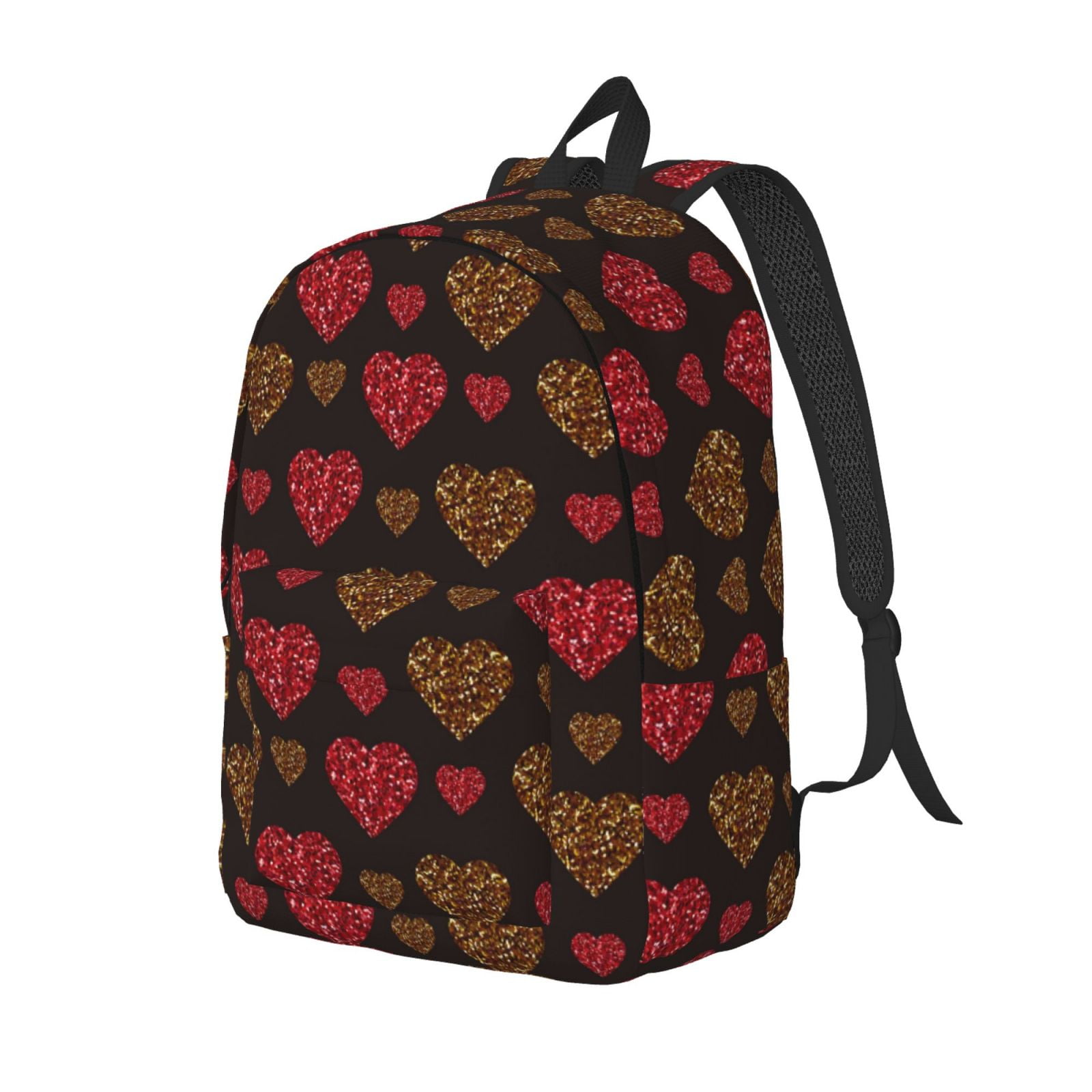 Red Heart-Print Women\'s Backpack Cute Red Little Hearts Pattern Backpack main image 3