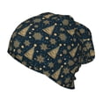 thumbnail image 1 of Honeii Gold Snowflake Christmas Tree Print Kids Knit Beanie Watch Hat ,Knit Cap for Boys and Girls, 1 of 7