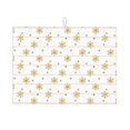 thumbnail image 1 of Honeii Gold Snowflake Stripes Print Kitchen Drying Mat Coffee Bar Mat Hide Stain Coffee Maker Mat for Countertops Coffee Pot Dish Drying Mat, 1 of 7