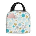 thumbnail image 1 of Honeii Gold Stars Blue Dots Pattern Print Lunch Bag Women, Lunch Box Lunch Bag for Women Adult Men, Small Leakproof Cute Lunch Tote Large Capacity Reusable, 1 of 8