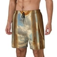 thumbnail image 1 of Honeii Golden Drapes Pillars Clouds Print Men's Swim Shorts,Mens Swim Trunks,Breathable Mesh Beach Shorts for Swimming,Surfing, and Beach Activities-X-Large, 1 of 6