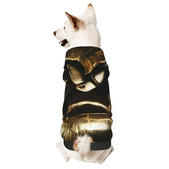 Honeii Golden Lips Modern Sculpture Print Small Dog Hoodies Pet Hooded Sweatshirts Fall Winter Puppy Cat Sweaters Warm Clothes for Small Dogs Outfits Costume-X-Small