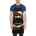thumbnail image 1 of Honeii Golden Lips Modern Sculpture Print Waterproof Apron, Adjustable Kitchen Apron with Pockets,for Gardening, Dishwashing, Meat Processing, Car Washing, and Pet Grooming, 1 of 8