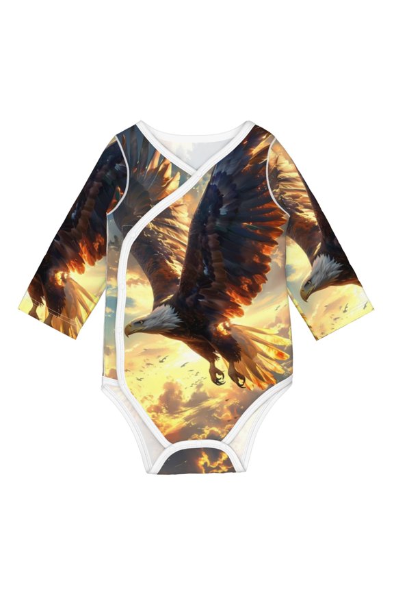 Golden Sky Bald Eagle for Baby Long Sleeve Bodysuits One-piece 100% Organic Cotton for Infant Baby Boys and Grils, Unisex-