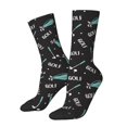 thumbnail image 1 of Honeii Golf Bags And Balls Print Adult Socks,Crew Socks,Casual Calf Socks,Daily Wear Socks for Men & Women, Perfect for Sports, Casual and Everyday Use, 1 of 6