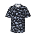 thumbnail image 1 of Honeii Gothic Skull Print Men’s Hawaiian Shirt,Classic Button-Down Short Sleeve Shirt, for Beach, Vacation, and Outdoor Activities,Medium, 1 of 7