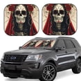 thumbnail image 1 of Honeii Gothic Skull With Roses Print Foldable Car Sun Shade for Windshield, 2-Piece UV Protection Shade, Protects Car Interior, Ideal for Cars, Trucks, SUVs-Small, 1 of 6