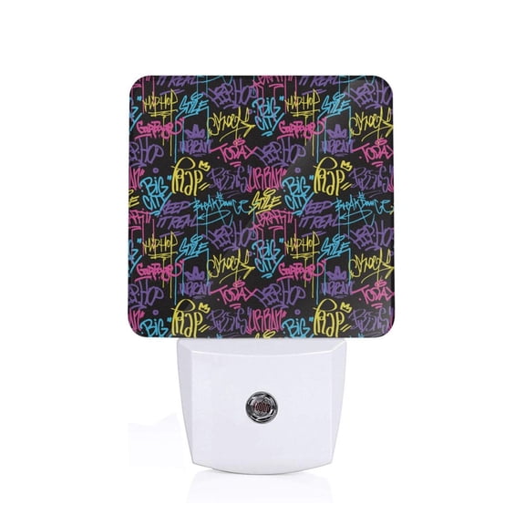 Honeii Graffiti Art Print LED Night Light with Light Sensor, Night Lights Plug Into Wall,Ideal for Bedrooms and Hallways-US