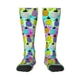 Honeii Graffiti Pineapples Print Long Socks,Novelty Design Socks Gift