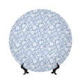thumbnail image 1 of Honeii Gray White Floral Print Elegant Bone China Decorative Plate, Porcelain Plate,Art Crafts,Ceramic Ornaments for Home Office Wall Decor-10in, 1 of 6
