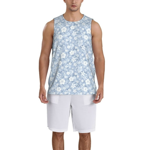 Honeii Gray White Floral print basktball shirt for men and women, Unisex basketball jersey for Theme party-XX-Large