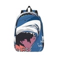 thumbnail image 1 of Honeii Great White Shark Print Canvas College Laptop Backpack, Durable Rucksack Travel Notebook Bag School Backpack Book Bag for Men Women-Small, 1 of 7