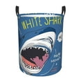 thumbnail image 1 of Honeii Great White Shark Print Laundry Hamper Basket,Baby Nursery Woven Storage Basket for Toys Bin,Pillows,Blankets,Clothes-, 1 of 6