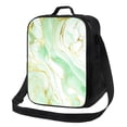 thumbnail image 1 of Honeii Green And Gold Abstract Marble Print Insulated Lunch Bag, Reusable Lunch Box for Adult, Leakproof Cooler Bag for Work Office Travel Picnic, 1 of 7