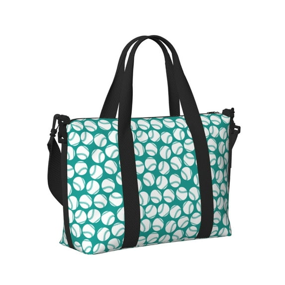 Honeii Green Baseball Print Hand Travel Bag,Travel Duffle Bag, Waterproof Weekender Bag,Carry On Tote Bags,Weekender Tote Bag,for Weekend and Business Travel