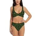 thumbnail image 1 of Honeii Green Branch Olive Print Women’s Bikini Set,Two Piece Swimsuit Bathing Suits,Stylish High Elasticity Swimwear for Beach and Pool, 1 of 7