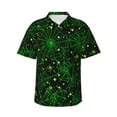 thumbnail image 1 of Honeii Green Bright Web with Spiders Print Men’s Hawaiian Shirt,Classic Button-Down Short Sleeve Shirt, for Beach, Vacation, and Outdoor Activities,3X-Large, 1 of 7