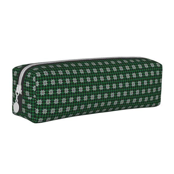 Honeii Green Buffalo Plaid Merry Christmas Pattern Pencil Case, Pencil Pouch, Pencil Case Small, Pencil Pouch Aesthetic, PVC Pencil Pouch, Pencil Bag, Makeup Pouch