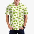 thumbnail image 1 of Honeii Green Frog Print Polo Shirt, A Classic Short-Sleeved, Button-Down Golf Shirt for Men,Mens Polo Shirts Short Sleeve-X-Large, 1 of 6