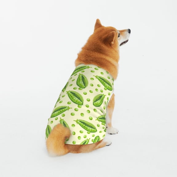 Honeii Green Peas Pattern 100% Cotton Dog Clothes Dog Costumes Doggie Shirts Puppy Shirt Pet Vest Tank Top Cat Tee-4X-Large