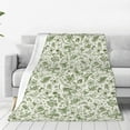 thumbnail image 1 of Honeii Green Rabbit Print Fleece Blanket - Throw Blanket for Bed, Sofa, Couch, Camping, and Travel , Microplush Ultra Soft Warm Blanket-50"x40", 1 of 7