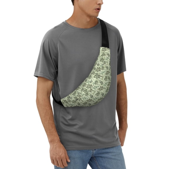 Honeii Green Snake Pattern Sling Bag for Women Men Crossbody Sling Backpack Travel Hiking Chest Bag Daypack