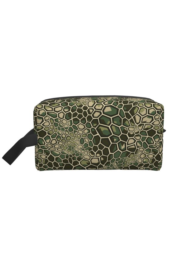 Green Snake Skin Print Multi-Purpose Storage Bag,Hanging Dopp Kit,Small Toiletry Bag for Traveling for Toiletries, Makeup, and Small Essentials