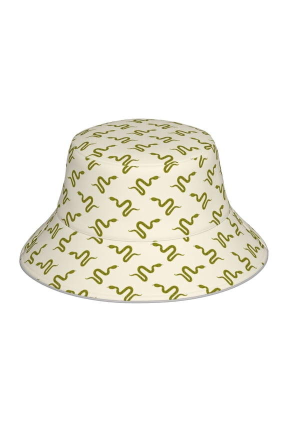 Green Snake for Unisex Bucket Hat Waterproof Rain Hat Reversible Shiny Rave Bucket Hat for Concert Festival Boonie Cap